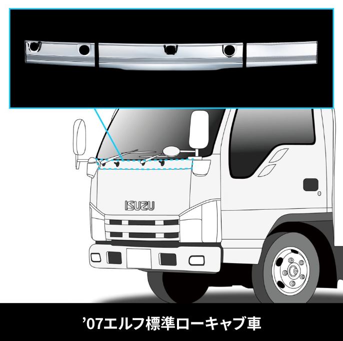 メッキワイパーパネル3分割（タイプ）　マットガード2点 MM70-PR012-01 日野 17プロフィア 3分割 メッキ ワイパーパネル