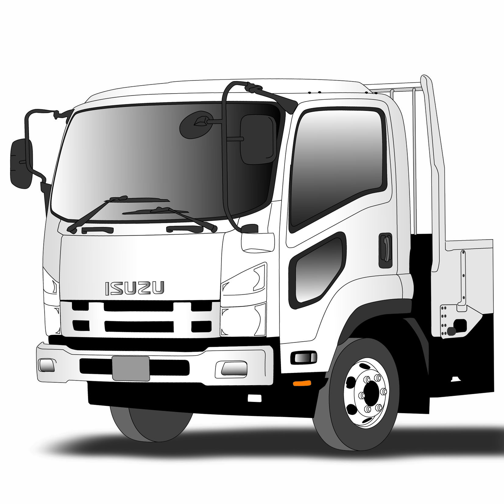 07フォワード/ファイブスターギガ用 安全窓ガーニッシュ 鏡面/ウロコ 大阪のトラックショップKENZはトラックパーツ、トラック用品