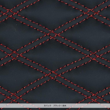 ヌバック調ダブルステッチハンドルカバー超極太/細目　ブラック赤糸
